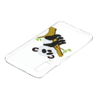 Силиконовый (TPU) чехол Deexe Pretty Glossy для Samsung Galaxy A7 2018 (A750) - Panda Climbing Tree
