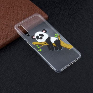 Силиконовый (TPU) чехол Deexe Pretty Glossy для Samsung Galaxy A7 2018 (A750) - Panda Climbing Tree