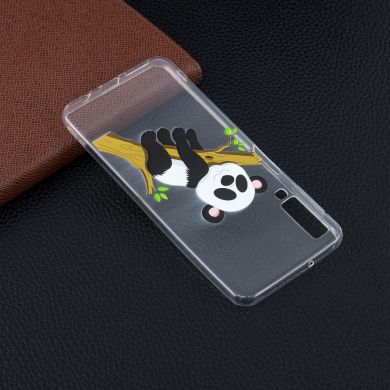 Силиконовый (TPU) чехол Deexe Pretty Glossy для Samsung Galaxy A7 2018 (A750) - Panda Climbing Tree