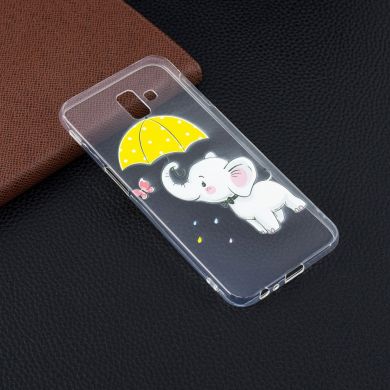 Силіконовий (TPU) чохол Deexe Pretty Glossy для Samsung Galaxy J6+ (J610) - Elephant Holding an Umbrella