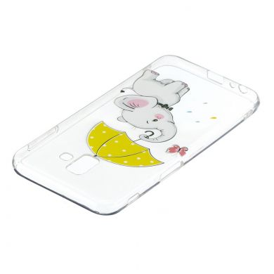 Силіконовий (TPU) чохол Deexe Pretty Glossy для Samsung Galaxy J6+ (J610) - Elephant Holding an Umbrella