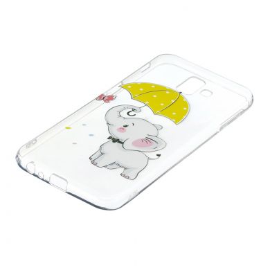 Силіконовий (TPU) чохол Deexe Pretty Glossy для Samsung Galaxy J6+ (J610) - Elephant Holding an Umbrella