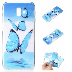 Силіконовий (TPU) чохол Deexe Pretty Glossy для Samsung Galaxy J6+ (J610) - Blue Butterflies