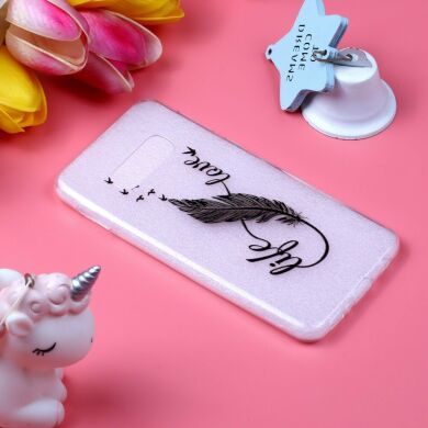 Силіконовий (TPU) чохол Deexe Pretty Glossy для Samsung Galaxy S10e (G970) - Black Feather