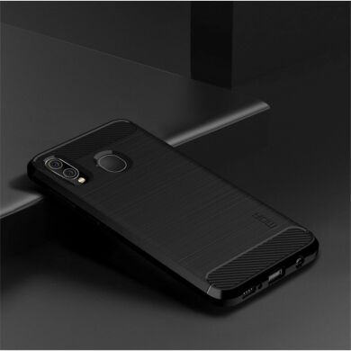 Силіконовий (TPU) чохол MOFI Carbon Fiber для Samsung Galaxy A30 (A305) / A20 (A205) - Black