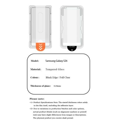 Защитное стекло LEREACH Tempered Glass Full Screen Protector для Samsung Galaxy S26 (S942) - Black