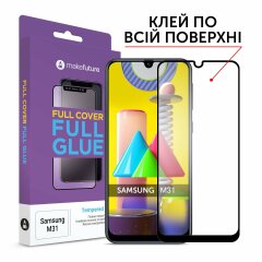 Защитное стекло MakeFuture FullGlue Cover для Samsung Galaxy M31 (M315) - Black