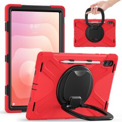 Защитный чехол Deexe Hand Grip для Samsung Galaxy Tab S12 Ultra / S11 Ultra (X930/X936) - Red
