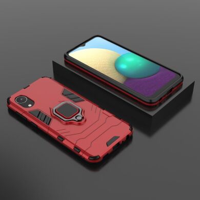 Захисний чохол Deexe Hybrid Case для Samsung Galaxy A03 Core (A032) - Red