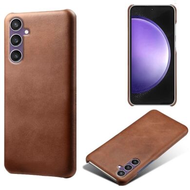 Защитный чехол Deexe Leather Back Cover для Samsung Galaxy S23 FE - Brown