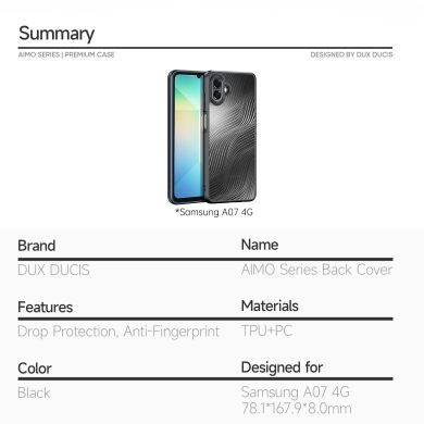 Защитный чехол DUX DUCIS Aimo Series для Samsung Galaxy A07 (A075) - Black