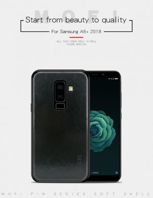 Защитный чехол MOFI Leather Cover для Samsung Galaxy A6+ 2018 (A605) - Red