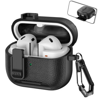 Захисний чохол Reframe Leather Texture для Samsung Galaxy Buds 3 / Buds 3 Pro - Black