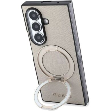 Защитный чехол Guess Magnetic Ring Stand Grained Classic Logo MagSafe для Samsung Galaxy Fold 8 Ultra (GUHMZFD86PSGRSCLE) - Beige