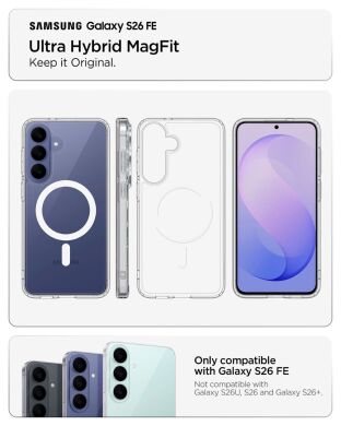 Захисний чохол Spigen Ultra Hybrid MagSafe для Samsung Galaxy S26 FE (ACS11636) - Clear / White