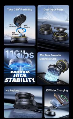 Автомобильный держатель с функцией беспроводной зарядки Baseus PrimeTrip VC2 Flex Pro (C0013F01) - Black