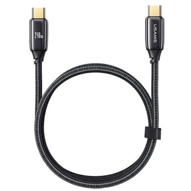 Кабель USAMS US-SJ580 Type-C to Type-C (240W, 1.2m) - Black