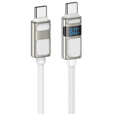 Кабель Hoco U137 Type-C to Type-C (60W, 3A, 1.2m) - White