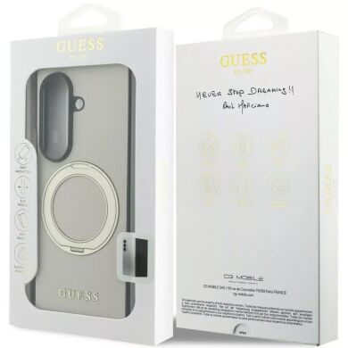 Защитный чехол Guess Magnetic Ring Stand Grained Classic Logo MagSafe для Samsung Galaxy Fold 8 Ultra (GUHMZFD86PSGRSCLE) - Beige