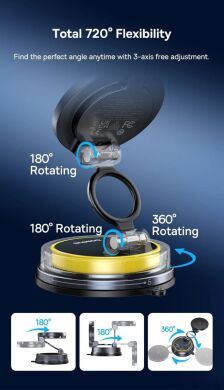 Автомобильный держатель с функцией беспроводной зарядки Baseus PrimeTrip VC2 Flex Pro (C0013F01) - Black