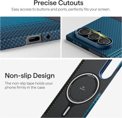 Защитный чехол Pitaka Ultra-Slim Case (FF) для Samsung Galaxy Fold 7 (FBFOLD7) - Black / Grey (Twill)
