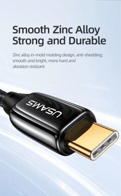 Кабель USAMS US-SJ580 Type-C to Type-C (240W, 1.2m) - Black