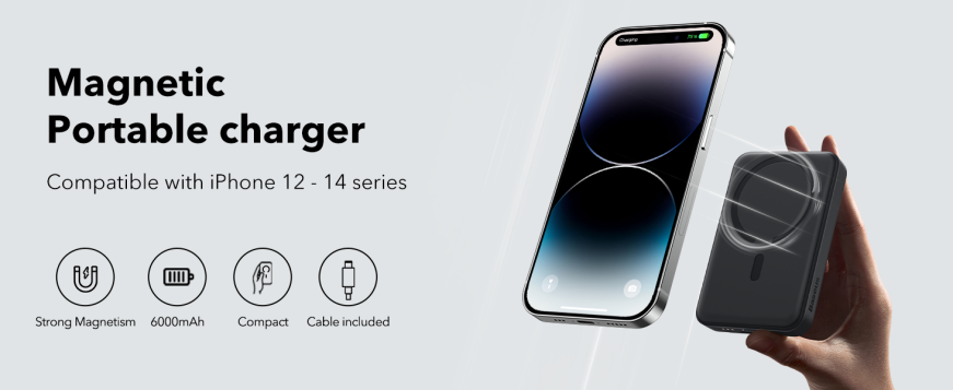 Внешний аккумулятор Baseus Magnetic Mini 20W (6000mAh) P10059002113-00 - Black