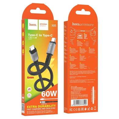 Кабель Hoco X85 Strength Type-C to Type-C (60W, 3A, 1m) - Black