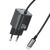 Сетевое зарядное устройство USAMS US-CC261 GaN 20W (Type-C) + кабель Type-C - Black