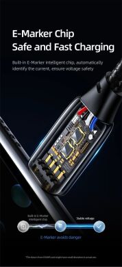 Кабель USAMS US-SJ580 Type-C to Type-C (240W, 1.2m) - Black
