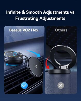 Автомобильный держатель с функцией беспроводной зарядки Baseus PrimeTrip VC2 Flex Pro (C0013F01) - Black