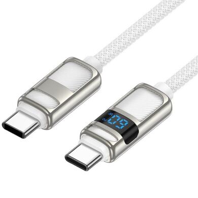 Кабель Hoco U137 Type-C to Type-C (60W, 3A, 1.2m) - White