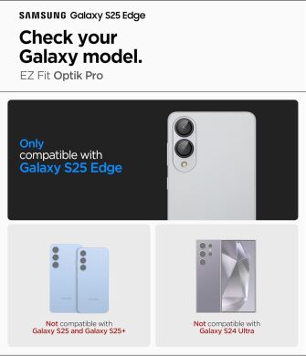 Комплект захисного скла Spigen (SGP) Optik Pro Lens Protector для Samsung Galaxy S25 Edge (S937) AGL09413 - Black