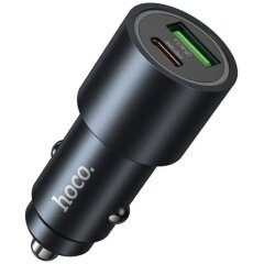 Автомобильное зарядное устройство Hoco Z60 PD30W + QC3.0 18W (USB + Type-C) - Black