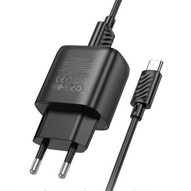 Сетевое зарядное устройство Hoco C140A Smart QC3.0 (18W, 3A) + кабель USB to Type-C - Black
