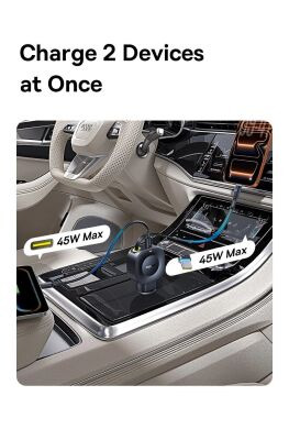 Автомобільний зарядний пристрій Baseus PrimeTrip VR2 45W 1C + кабель Type-C (C02069) - Cosmic Black