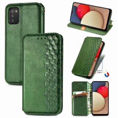 Чохол Deexe Rhombus Wallet для Samsung Galaxy A02s (A025) - Green