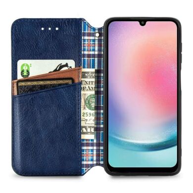 Чехол Deexe Rhombus Wallet для Samsung Galaxy A24 (A245) - Blue