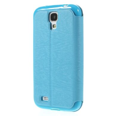 Чехол Deexe Wood Grain для Samsung Galaxy S4 (i9500) - Blue
