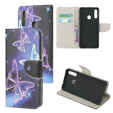 Чехол-книжка Deexe Color Wallet для Samsung Galaxy A20s (A207) - Purple Butterflies
