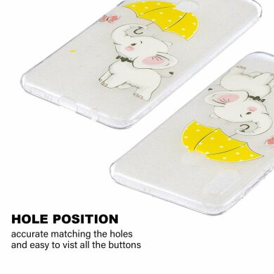 Силіконовий (TPU) чохол Deexe Pretty Glossy для Samsung Galaxy A30 (A305) / A20 (A205), Elephant Holding an Umbrella