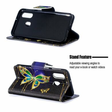 Чохол-книжка Deexe Color Wallet для Samsung Galaxy A40 (А405) - Butterfly with Diamond