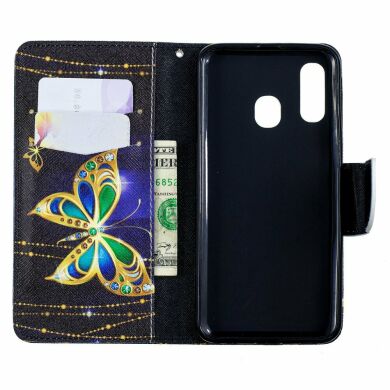 Чохол-книжка Deexe Color Wallet для Samsung Galaxy A40 (А405) - Butterfly with Diamond