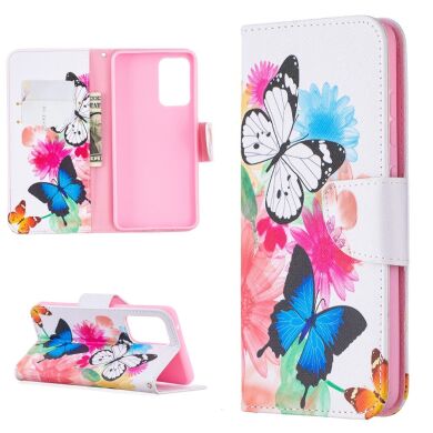 Чехол-книжка Deexe Color Wallet для Samsung Galaxy A52 (A525) / A52s (A528) - Two Butterfly