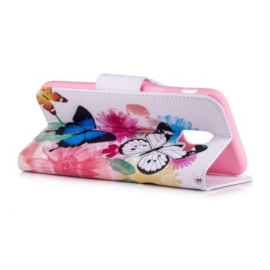 Чехол-книжка Deexe Color Wallet для Samsung Galaxy A6 2018 (A600) - Butterfly in Flowers B