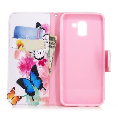 Чохол-книжка Deexe Color Wallet для Samsung Galaxy J6 2018 (J600) - Butterfly in Flowers