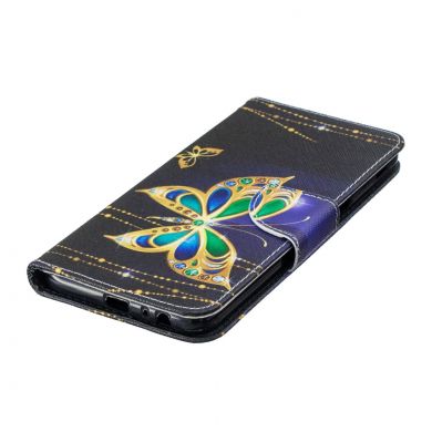 Чехол-книжка Deexe Color Wallet для Samsung Galaxy J6+ (J610) - Rhinestone Decor Butterfly