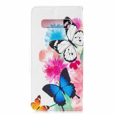 Чохол-книжка Deexe Color Wallet для Samsung Galaxy S10 Plus (G975) - Butterflies and Flowers