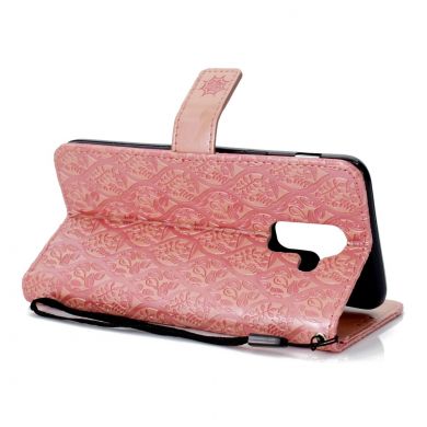 Чехол UniCase Leaf Wallet для Samsung Galaxy A6+ 2018 (A605) - Pink