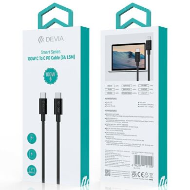 Кабель DEVIA EC317 Smart Series Type-C to Type-C 100W (5A, 1.5m) - White